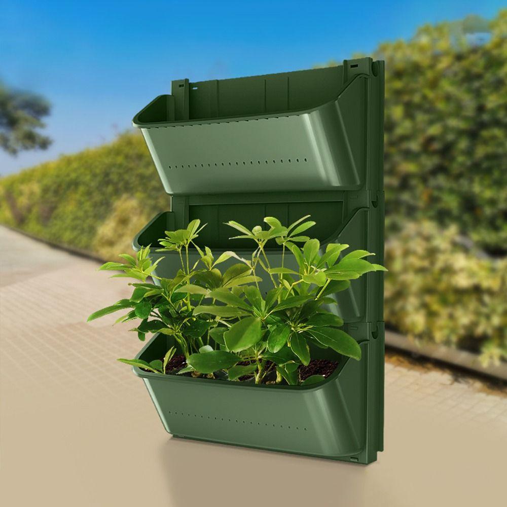 Home Office Plastic Durable Wall Mounted Flower Pot Succulent Hanging Planter