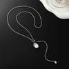 SHIXIN Stainless Steel Silver Color Long Snake Chain Necklace Women Trend Elegant Imitation Pearl Pendant Choker Baroque Jewelry