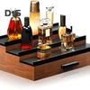 3 Tiers Wooden Perfume Display Stand with Storage Drawer Large Capacity Desktop Perfume Organizer Storage Box