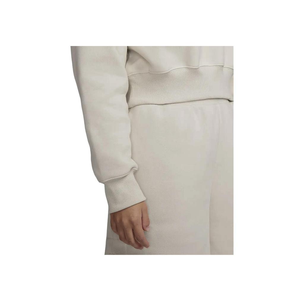 Nike Sportswear Phoenix Short V-Neck Sweatshirt Women Tops Beige FN3652-104