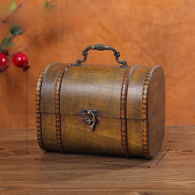 Vintage Wooden Organizer Box For Accessories Cds And Cables Home Office Decor