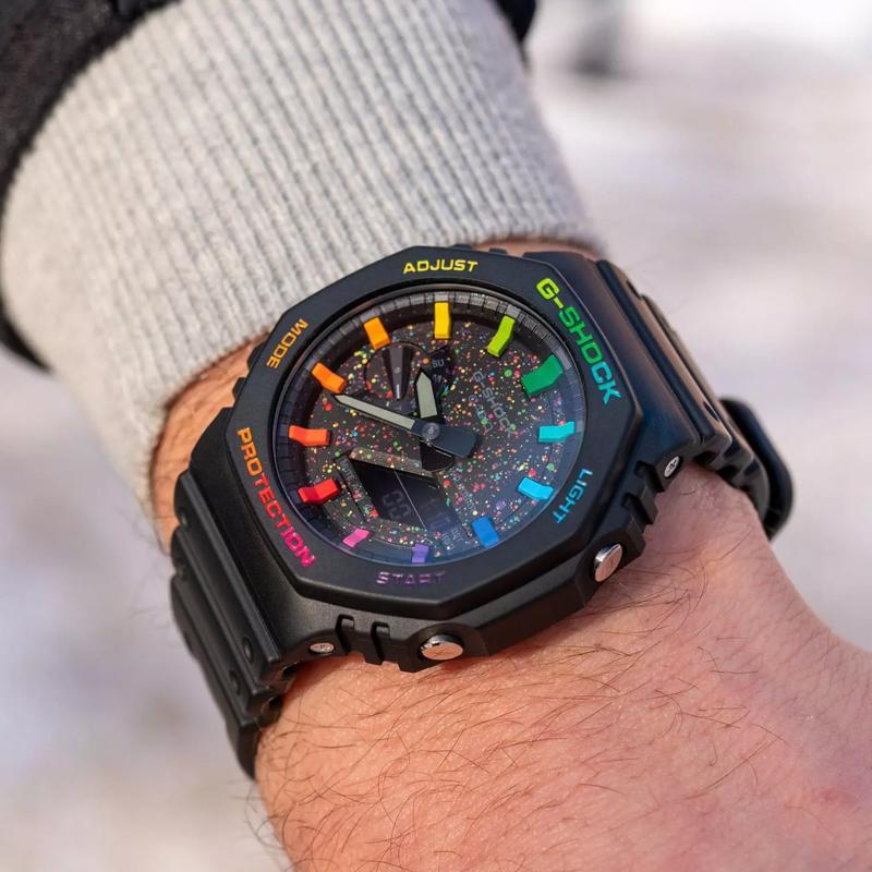 Casio Серия G-Shock Двойной дисплей Кварцевые часы Мужские часы Цветные GA-2100-1AERP