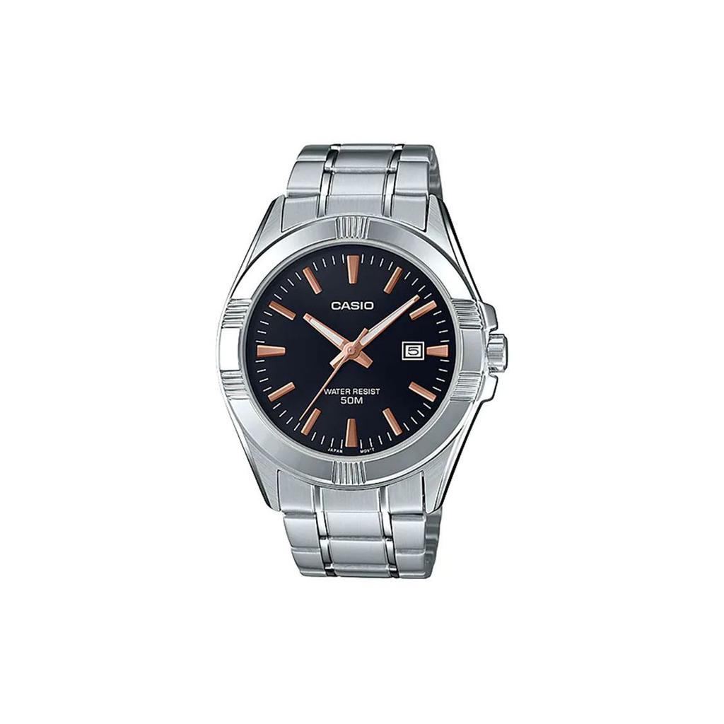 Casio Date Display 50M Water Resistant Quartz Movement Stainless Steel Watch Men watches Black MTP-1308D-1A2