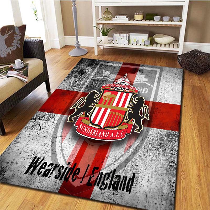 Sunderland Association Football Club Carpet Rug for Living Room Bedroom Home Sofa Decoration,Kids play Non-slip Floor Mat