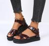 Open Toe Flatform Wedges Shoes Woman Summer Beach Sandals Sexy Women Plus Size PU Leather Sandalias