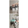 Aluminum Alloy Paper Holder Wall-Mounted Toilet Roll Paper Holder No Drilling Bathroom Kitchen Paper Holder