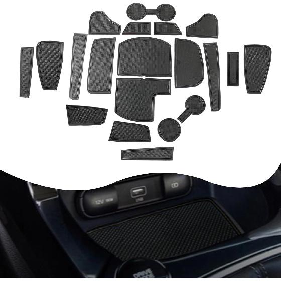 YEE PIN для Kia Seltos Вкладыш в центральную консоль Коврики в дверные карманы Дверные коврики Подходят для 2021-2024 2025 Kia Seltos 2026 Аксессуары LX/S/EX/Nightfall