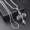 1pCS Hip-hop Trendy Brand Necklace, Hot Flame Cross, Titanium Steel Simple Pendant, Women's Fashion Retro Couple Jewelry
