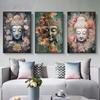 Buddhist Flower Buddha Portrait Canvas Wall Art Religious Inspirational Spiritual Poster Prints ForLiving Room Office Home Decor