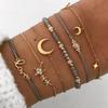 European-American Bestseller: Love, Star, and Moon Bracelet Set (6 Pieces)