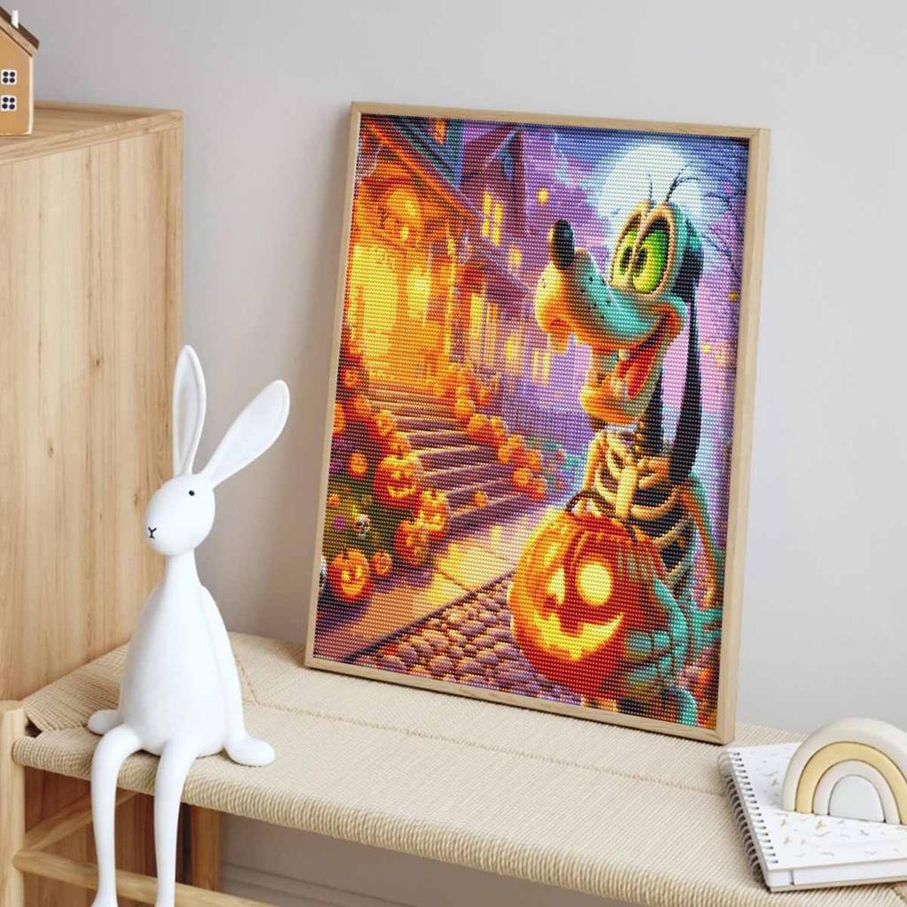 Halloween Diamond Painting Mosaic Art Kit Dog Skeleton Pumpkin Night Handmade DIY Home Decoration