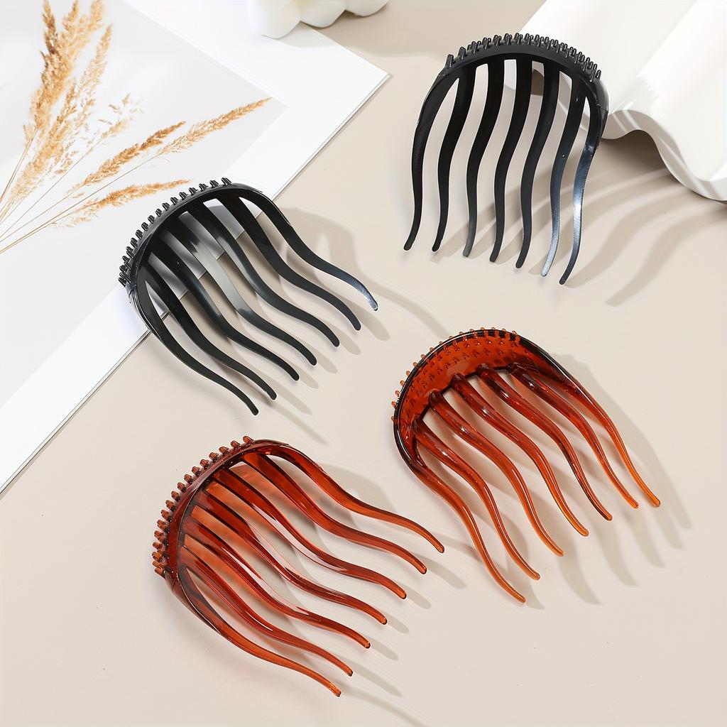 Простая пушистая расческа для волос «конский хвост» с 7 акриловыми зубцами, удлинитель для волос для девочек, элегантные вставки для заколок для волос, аксессуары