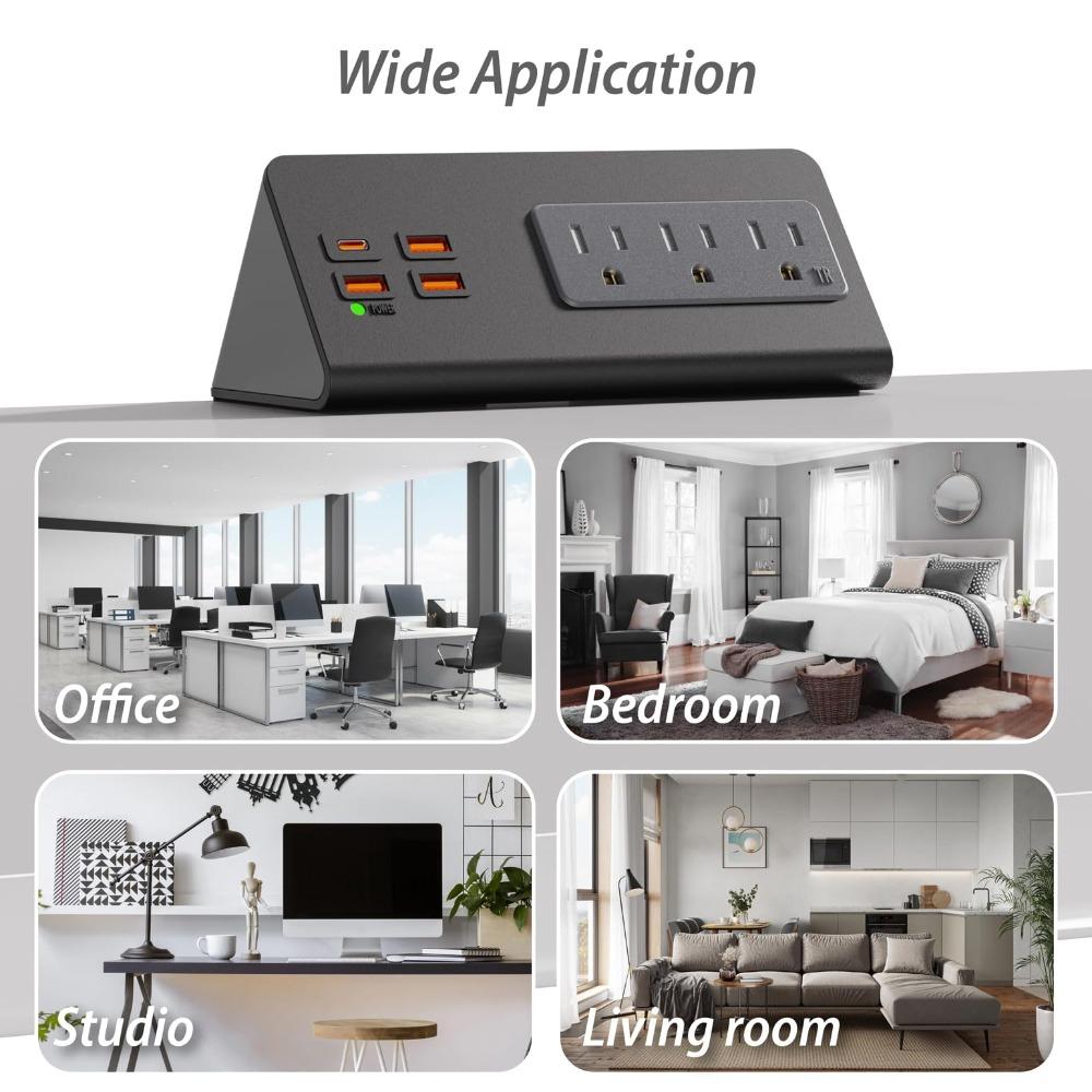 2 Meter Extension Cord Desk Clamp Power Strip PD 20W Power Outlets New Outlet Socket Office Home