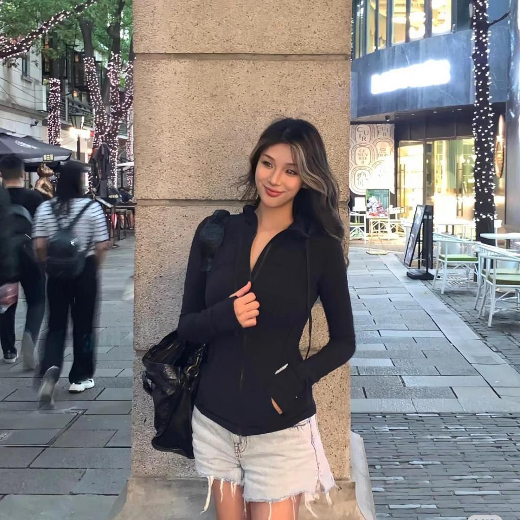 Оригинальная дышащая куртка для йоги Lulu для женщин - Весенне-осенний топ для фитнеса