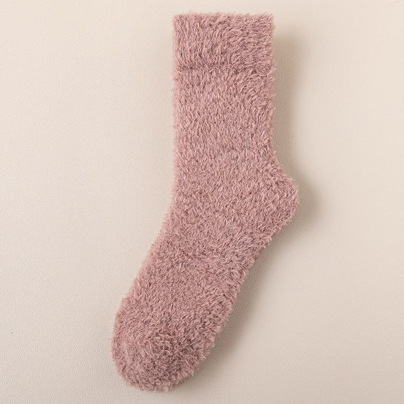 Коралловые бархатные носки для женщин на осень и зиму, толстые теплые носки для сна с бархатными лунными носками