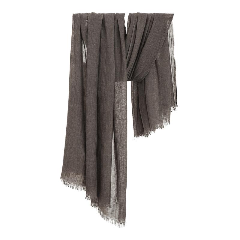 Однотонный тонкий шарф Женская солнцезащитная шаль Однотонный простой Имитация хлопка и льна Шелковый шарф Пряжа высокого класса