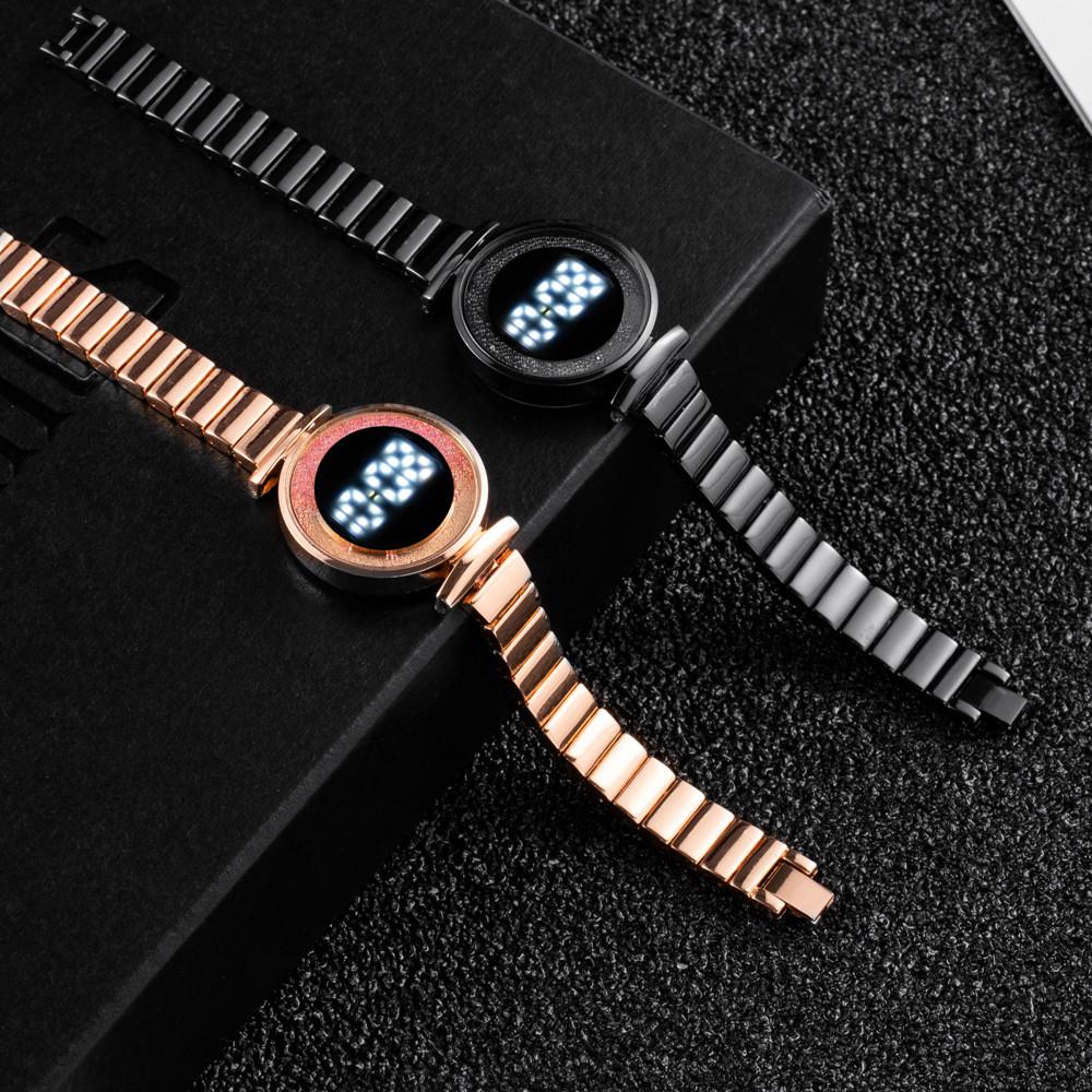 Роскошный браслет со стразами, женские часы, модный тренд для девочек, ультра легкий сенсорный цифровой спортивный браслет, женские наручные часы