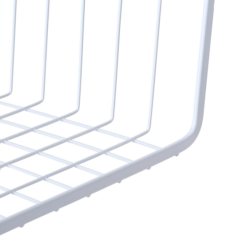 Металлическая проволочная подвесная корзина для хранения под полкой, экономящая место, органайзер для шкафа, держатель для книжной полки, кухни, кладовки, офиса