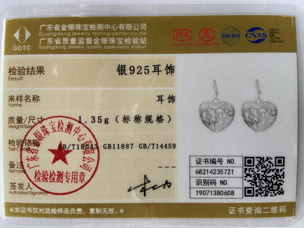 Серьги в форме сердца из стерлингового серебра 925 пробы, свадебные украшения