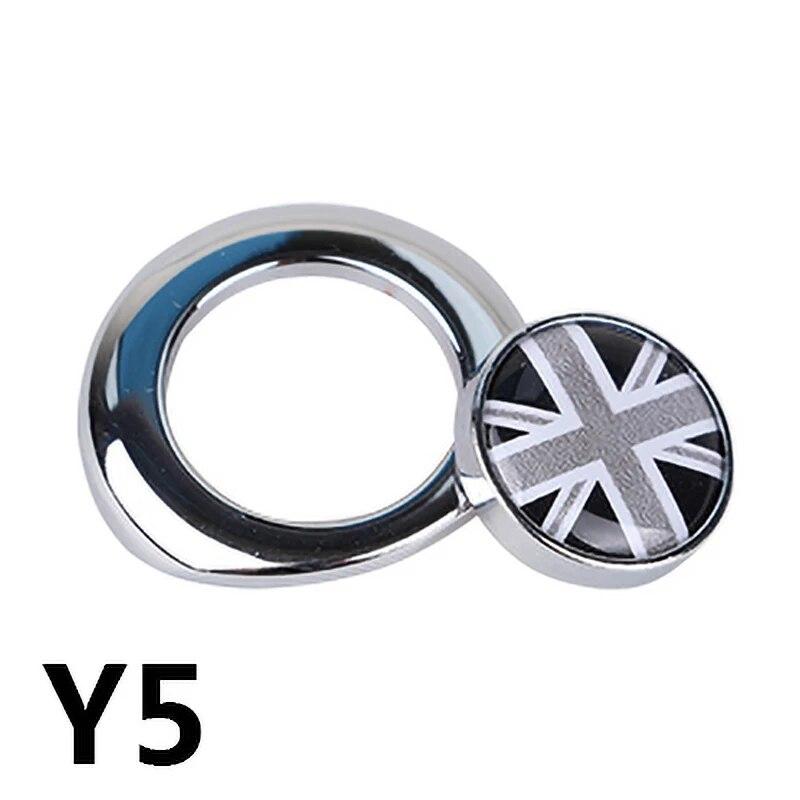 Одна кнопка «Пуск», декоративная наклейка для автомобиля, серебристый и черный металлический материал, эпоксидная смола, узор для MINI COOPER R55 R56 R60 R61