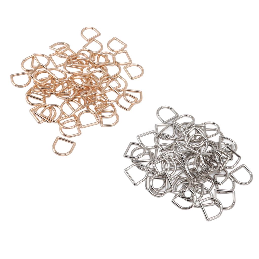120 шт. D-образных колец, 60 шт. золотых, 60 шт. серебряных, полукруглых заусенцев, бесшовная сварка, цинковый сплав, ремесло