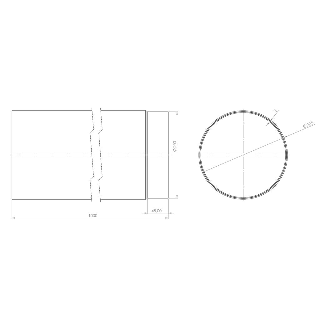 Труба стальная 200/1м