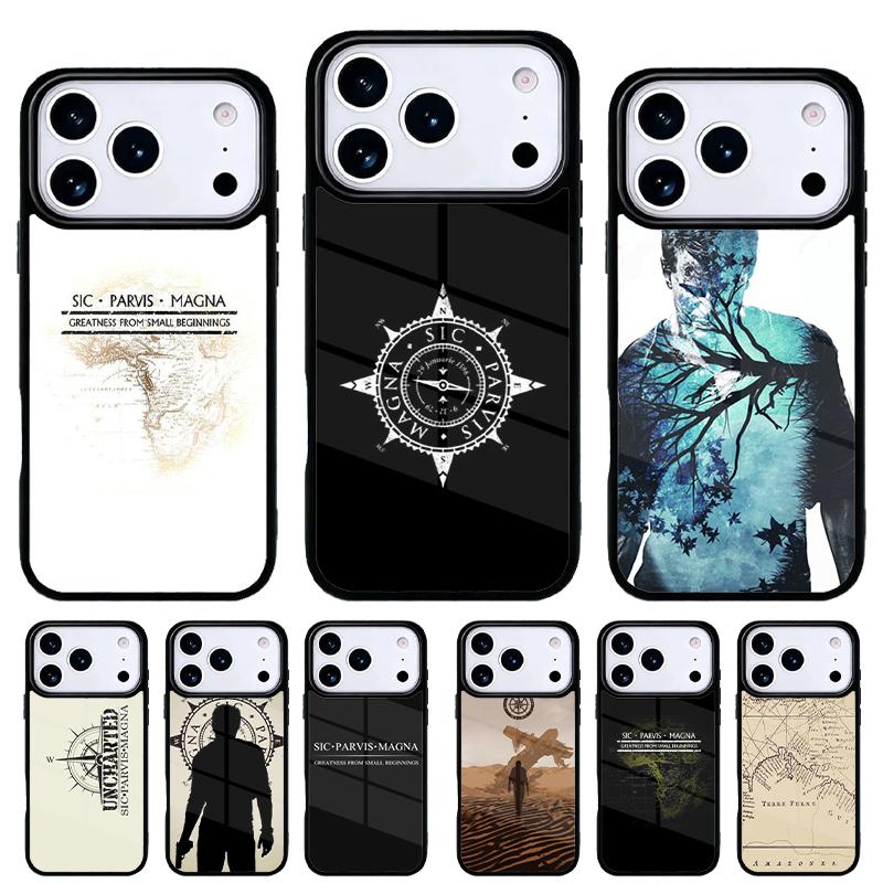Sic Parvis Magna Uncharted Чехол для телефона для iPhone 17 Air 16e 15 14 13 Pro Max Задняя крышка для 12 11 Pro Coque