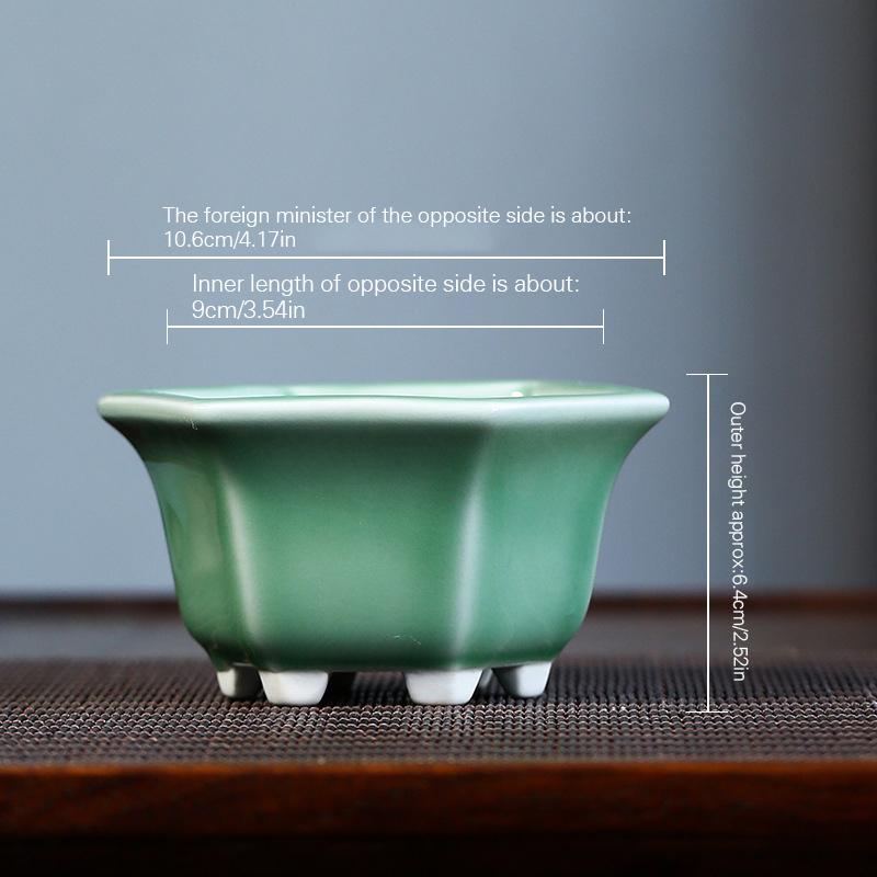 Mini Ceramic Flower Pot Bowl with Hole Ceramic Pottery Planter Thick Glazed Handmade Thick Glazed for Home Garden Decoration