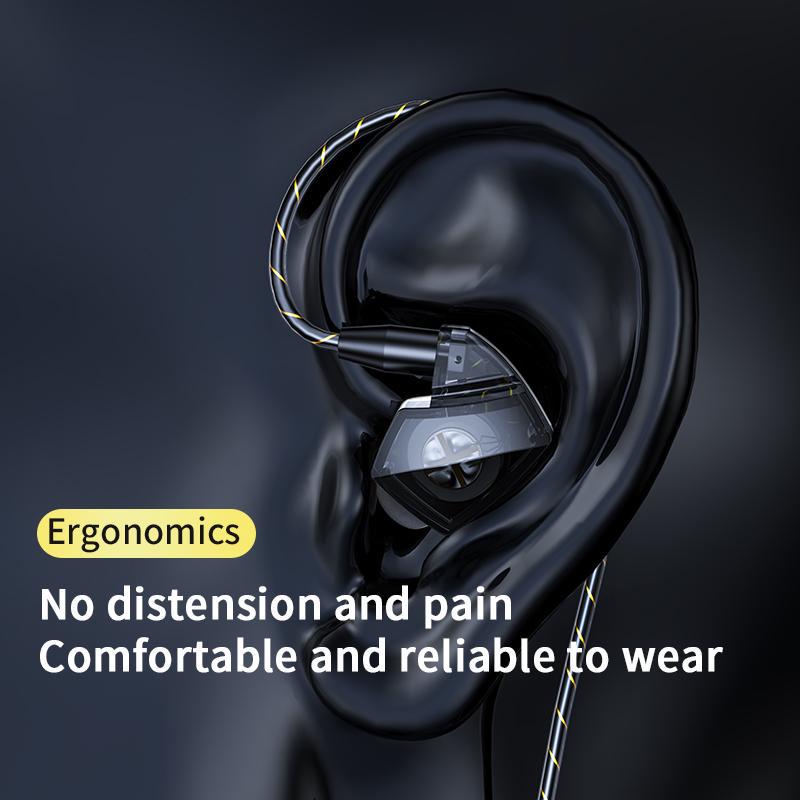 Стерео наушники внутриушные с усиленным проводом и встроенным микрофоном