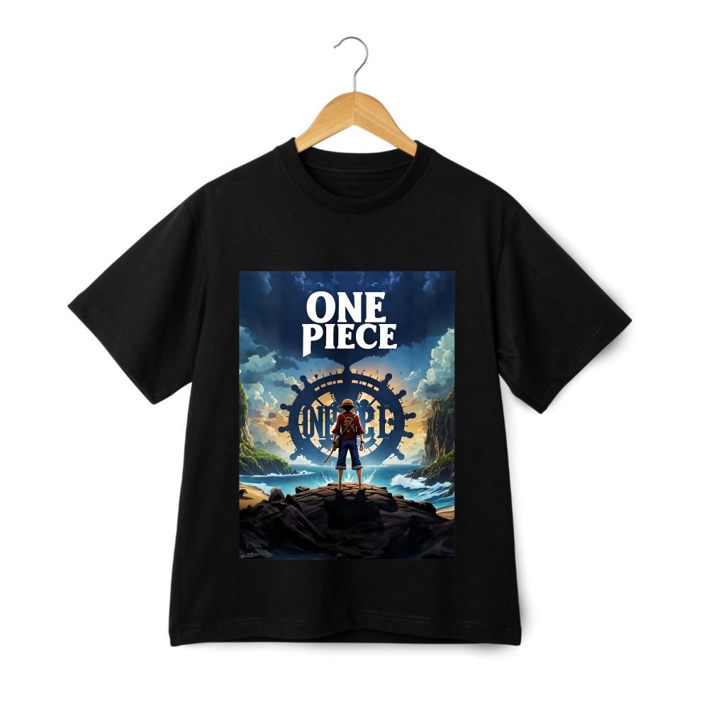 'One Piece' Принтованная футболка с коротким рукавом, Модный повседневный топ в стиле аниме