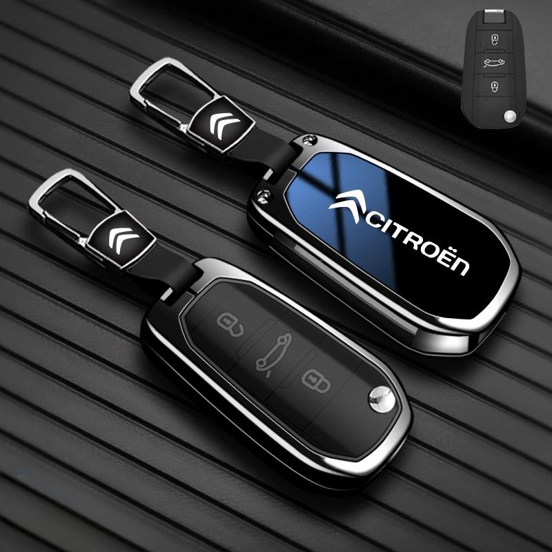 YKFEA1 Zinc Alloy High-end Car Key Cover For Citroen C1 C2 C3 C4 C5 C6 VTS Xsara C-Crosser Berlingo Jumpy Key Bag Keychain Accessories