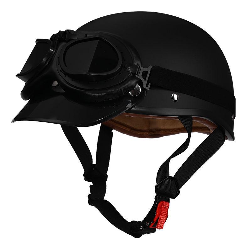 Retro Motorcycle Helmet, Men's Four Season Pedal Cruising Scoop Helmet, Safety Helmet, Women's Electric Half Helmet