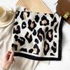 Leopard Print Silk Scarf for Women Girls Square Necktie Neck Scarf Fashionable and Versatile Accessory for Any Outfit