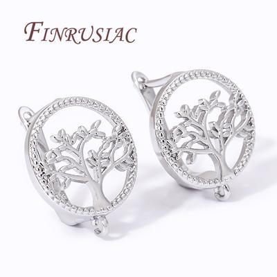 DIY Женские украшения Позолота 18K Дерево Жизни Круглые Швензы Крючки для серег Застежки Аксессуары Для серег, Штырьки для серег Крепежи