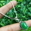 Зеленый оникс, драгоценный камень, стерлинговое серебро 925 пробы, ожерелье, цепочка, кулон, ювелирные изделия NST-NC1