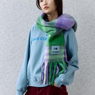 OIOI COLLECTION Шарф в смелую клетку [ЗЕЛЕНЫЙ]