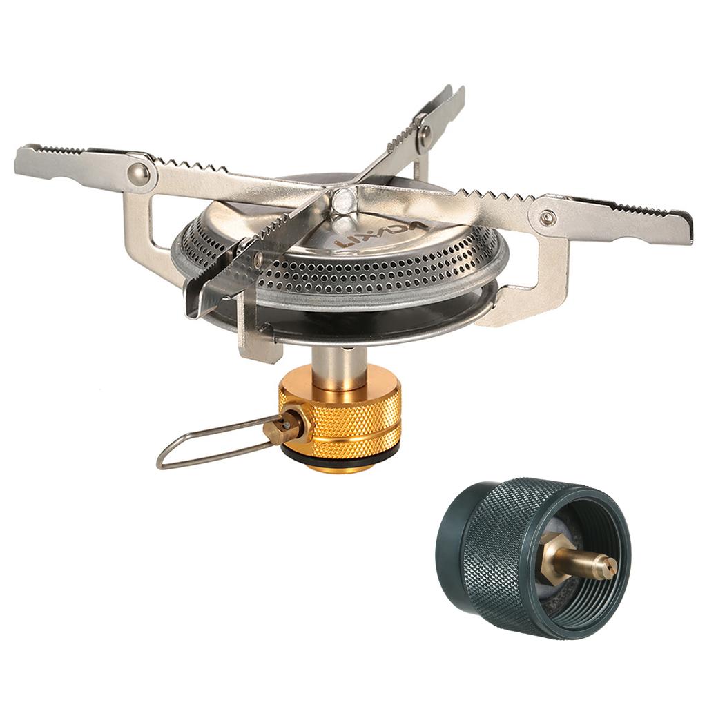 Lixada Ultralight Portable Outdoor Camping Gas Stove with Gas Tank Adapter Converter Hiking