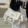 Cute College Style Girl Messenger Bag Japanese Ins Student Large Capacity Versatile Mailman Bag Transparent Pain Bag