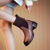 Soft Leather Martin Boots Women's 2025 Autumn and Winter New Fashion Versatile One-pedal Elastic Socks Sub-tube Short Boots Foreign Trade