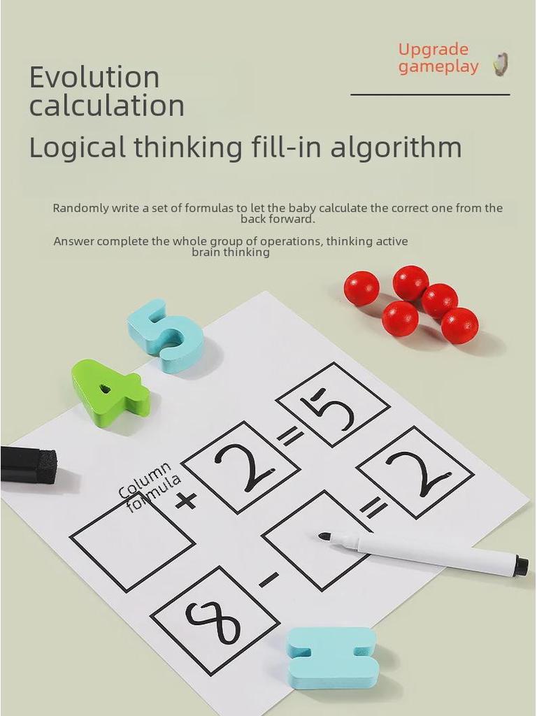 Деревянные пособия по обучению сложению и вычитанию Монтессори – образовательный инструмент для развития логического мышления и арифметических навыков у детей.