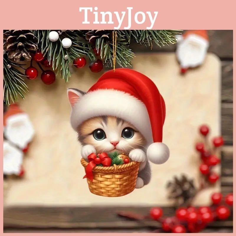 Christmas Acrylic Cat Car Cute Design Holiday Vehicle Accessories Decor Interior
