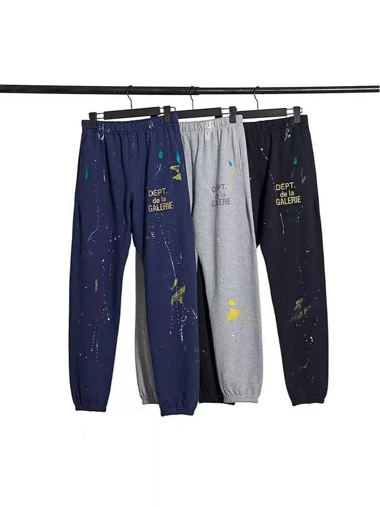 GALLERY DEPT Ink Splatter Graffiti Unisex Cotton Hoodie Set - Autumn Loose Fit