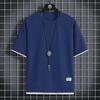 Men's Summer Casual Two-Piece-Look T-Shirt, High-End Large-Size Sports Short-Sleeve Five-Point Sleeve Top