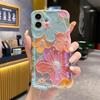 Роскошный Модный Лазерный Чехол для Телефона с Цветами для iPhone 11 12 13 14 15 16 Pro Max Plus Блестящий Бриллиантовый Мягкий Противоударный Бампер