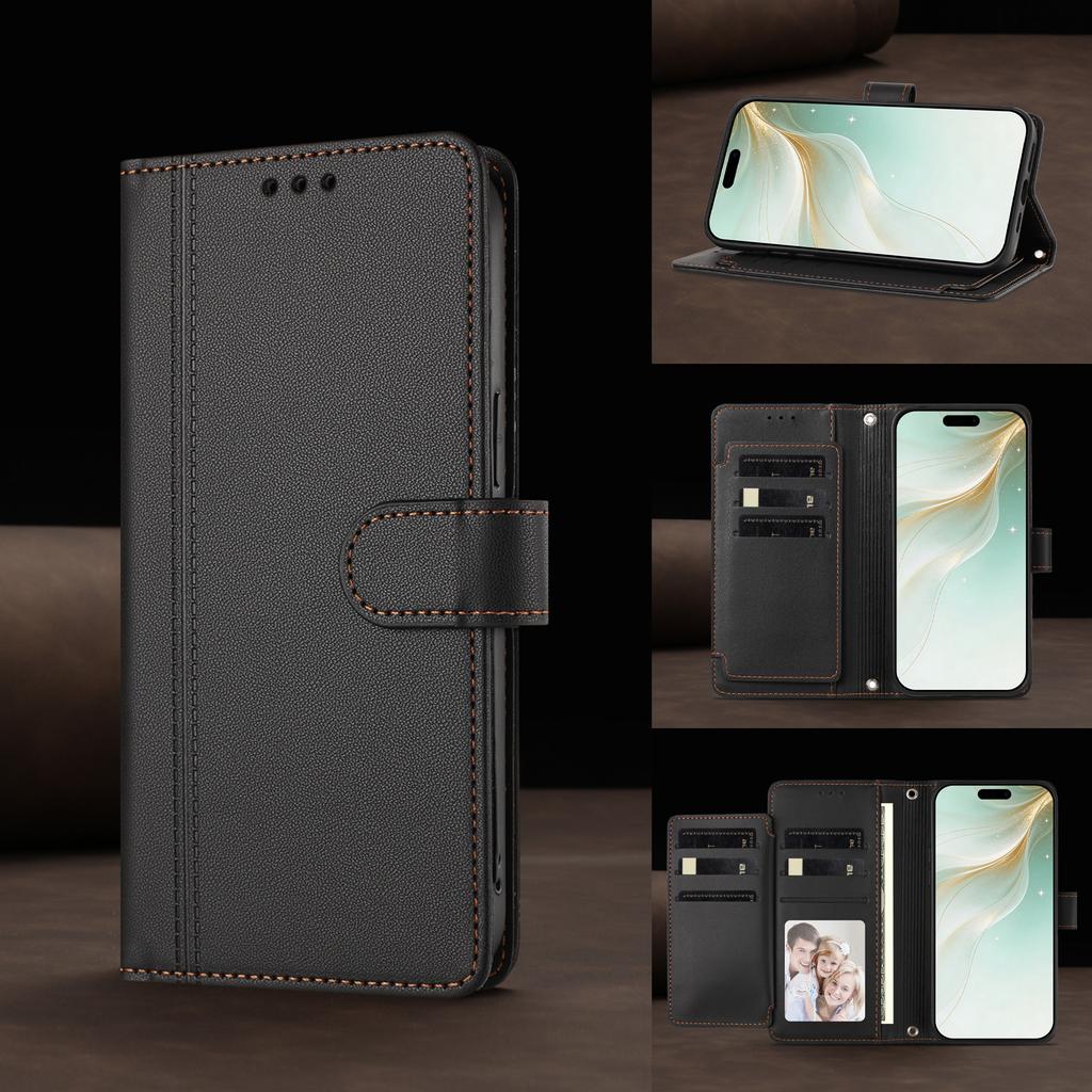 Кожаный кошелек-книжка для Nokia C01 Plus C30 C10 C20 C300 C02 C32 C12 X30 X20 X10 G21 G11 G20 G10 G400 G42 G22 из ПУ с 9 отделениями для карт и ремешком на запястье