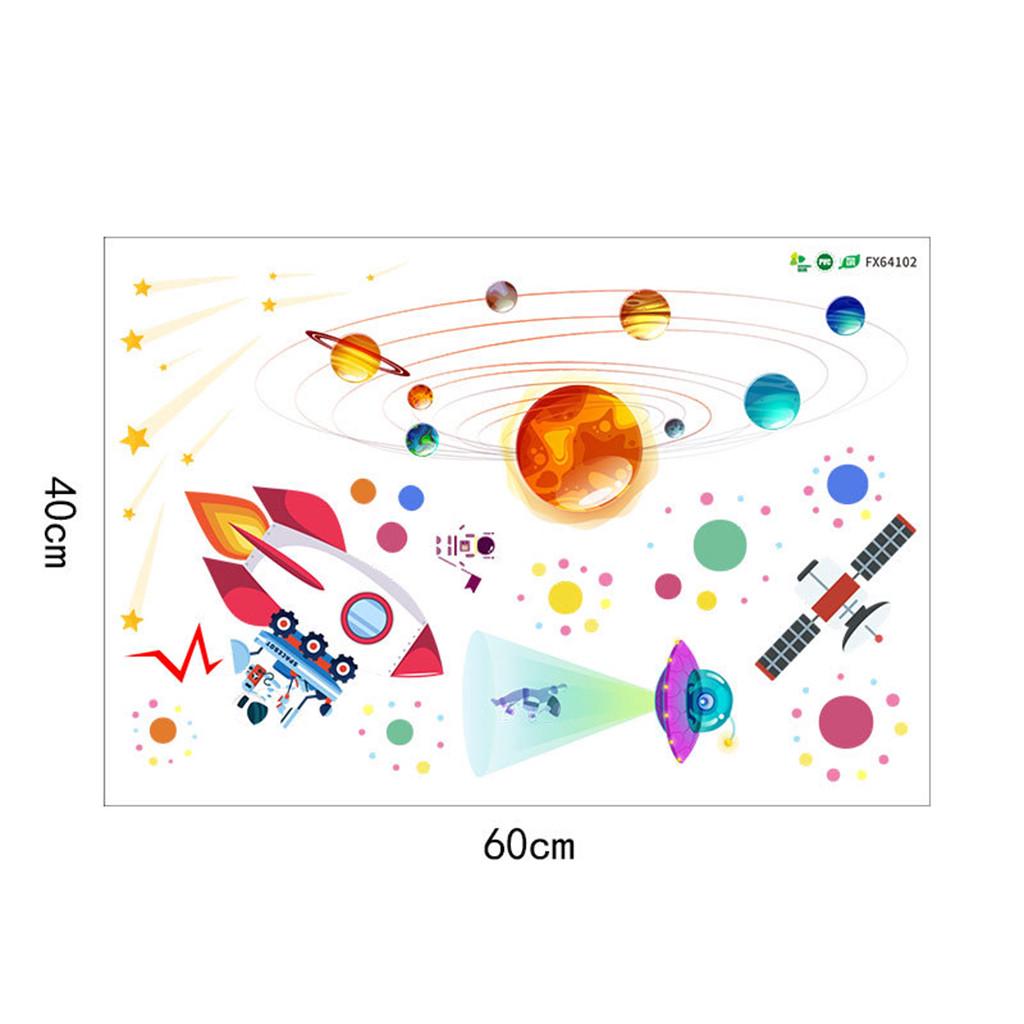 Cartoon Solar System Astronaut Wall Sticker Kindergarten Decorative Wall Sticker