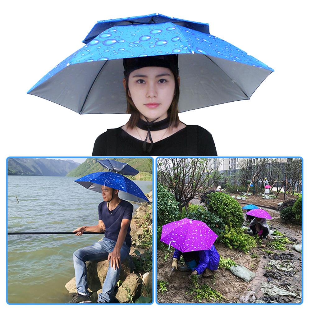 Double-Layer UV Protection Sunscreen Umbrella Caps Outdoor Parasol Fishing Tools