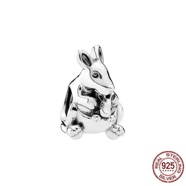 Очаровательная бусина подходит для оригинального браслета/серьг/ожерелья из стерлингового серебра 925 пробы, ювелирное украшение в виде гриба Нини, кролика, мудрой совы, лисы