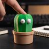 3D-печатная статуэтка кактуса с выпученными глазами, игрушка-сквиш, забавная настольная фигурка, новинка, фигурка для снятия стресса с основанием-горшком