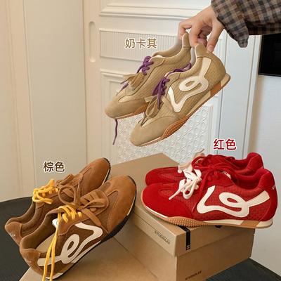 Точечная версия универсальна, легкая и дышащая, а высота увеличена на 4 см.. Ретро контрастные шнурки-мандаринки hav